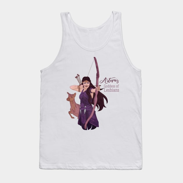 Artemis, Goddess of Lesbians Tank Top by polliadesign